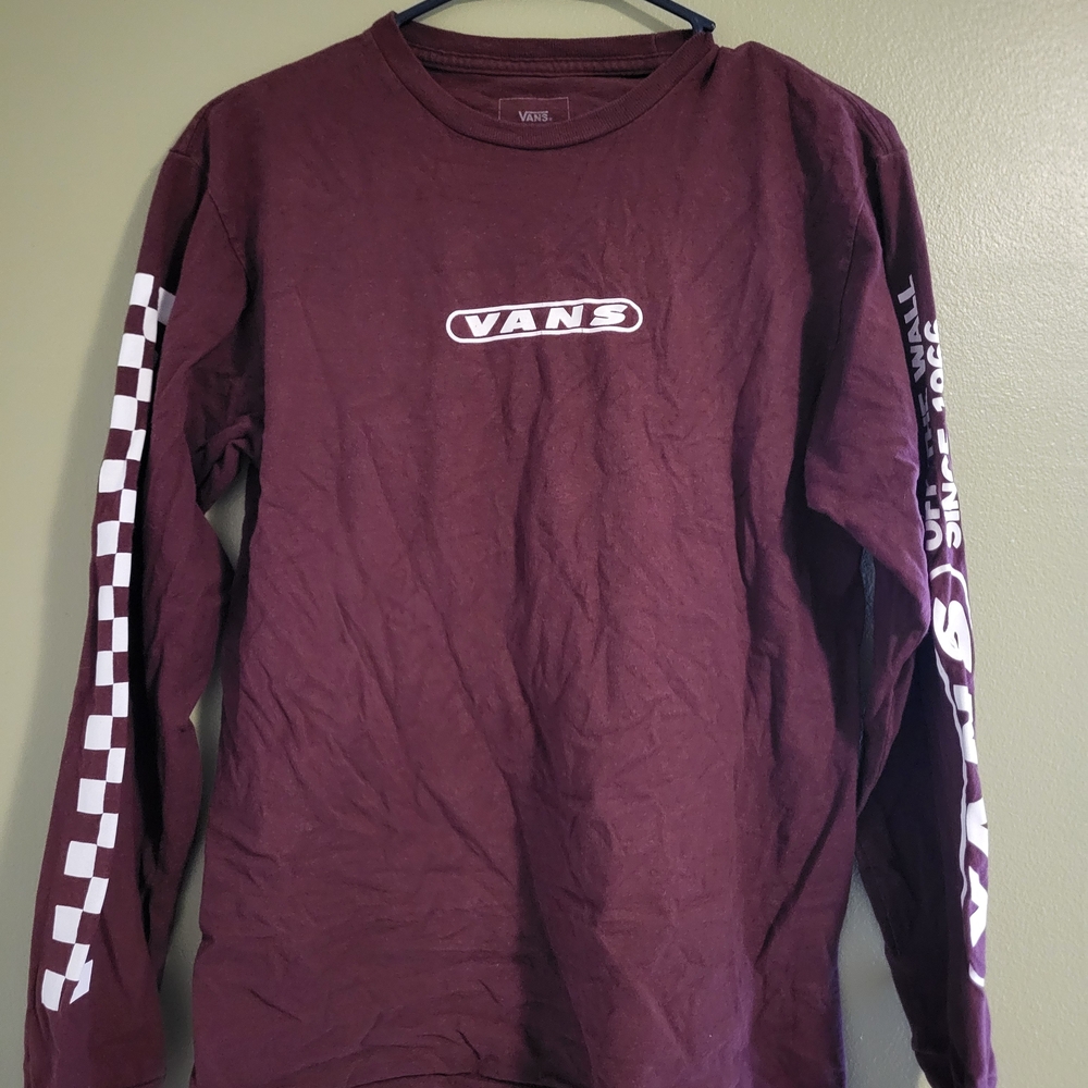 Vans Women's Burgundy Long Sleeve Tee